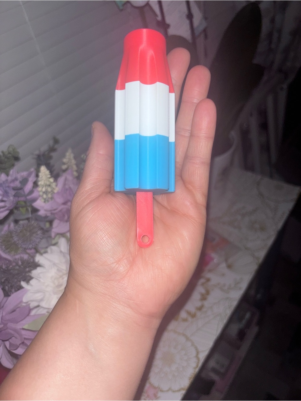 Red White Blue Popsicle chapstick holder keychain